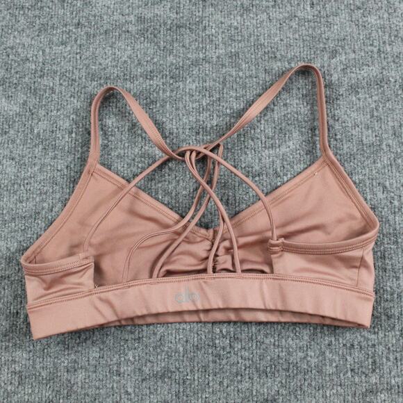 Alo Yoga Sports Bra Womens Small Sunny Strappy Mauve Bralette Top Athletic Gym - Picture 5 of 9